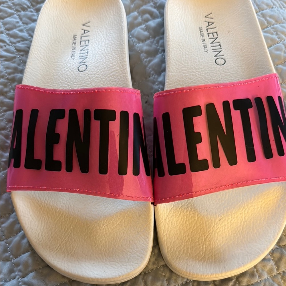 Valentino Vibrant Pink Slides